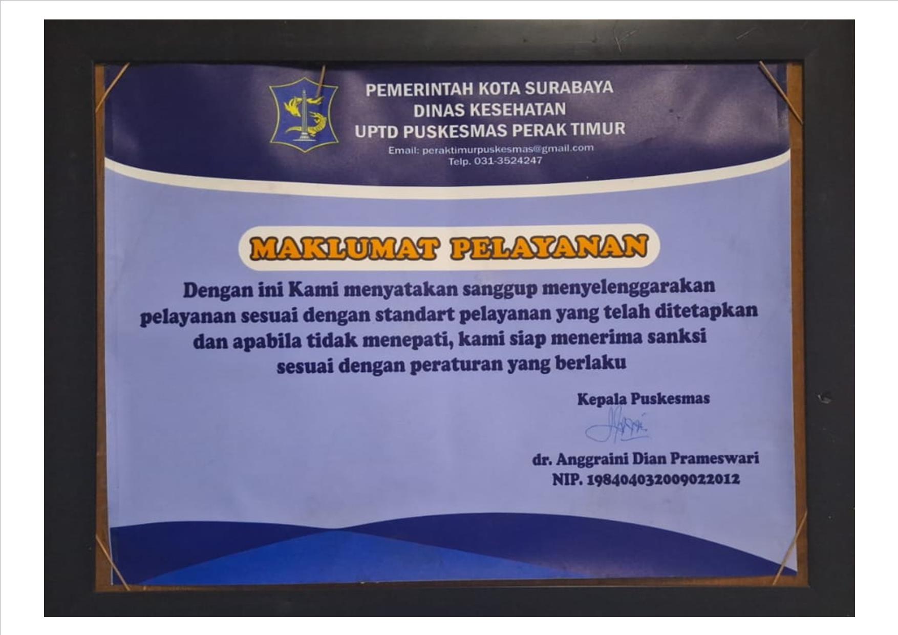 Maklumat Puskesmas Perak Timur